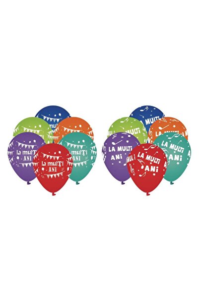 OEM Baloane de Petrecere Colorate ”La Multi Ani!” 35cm - 50buc