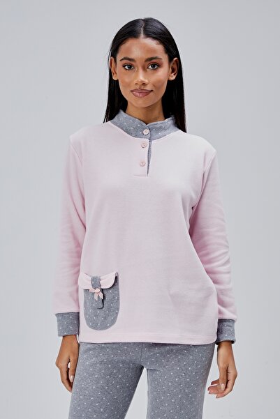 M MOONCOVER Mooncover Women's Pocket Detailed Half Placket Buttoned Winter Pa...