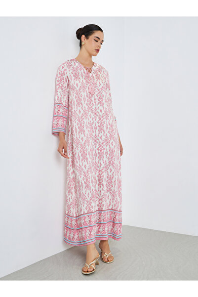 Styli Women Pink All-Over Print A-Line Jalabiya