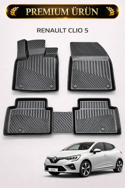 Black Gold Renault Clio 5 Uyumlu 3D Oto Paspas Premium