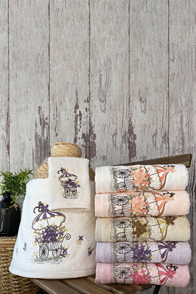 MARİBOR TATUM - %70 Bambu / %30 Pamuk 3d Nakışlı El Havlusu - 6'lı Set 50x90