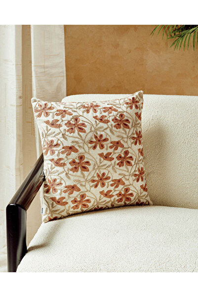 REDTAG Pink Floral Jacquard Cushion