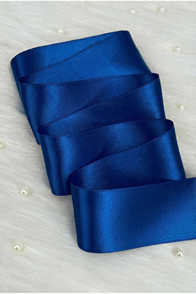 ZEYMERADE 6 cm Navy Blue Double Sided Satin Ribbon 10 Meters, Bundle Dowry En...