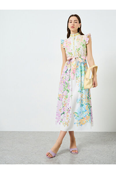 Take Two By Styli Women Floral Printed Button Front Midi Dress