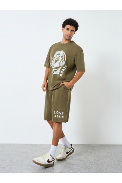 Styli Men Oversized Acid Washed T-Shirt and Shorts Co-Ords