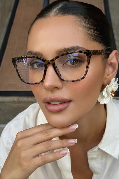 Eyesofia Pearly Cat Eye Leopard Frame Blue Block Blue Light Filter Screen Gla...