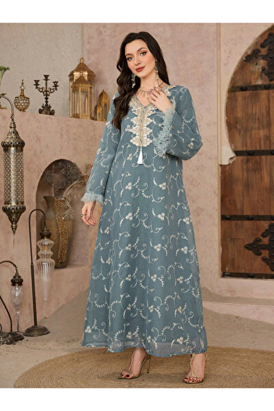 Take Two By Styli Women Graphic Patch Detail Tassel Jalabiya