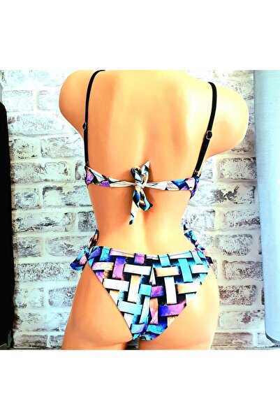 Produse.Top Two-Piece Bathing Suit with Balconette Push-Up Bra and Detachable...