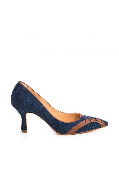 The 5th Element Doja Navy Blue genuine leather stiletto shoes