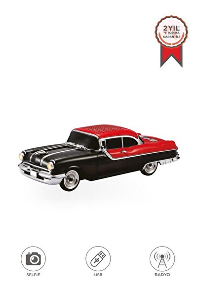 Torima Bluetooth Hoparlör Retro Klasik Araba Tasarımlı 10W FM USB Selfie Spea...