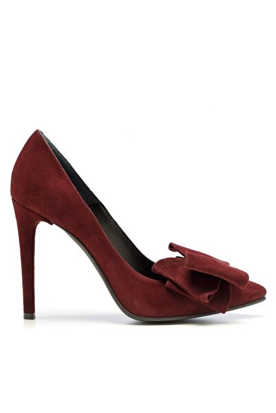The 5th Element Pantofi stiletto piele naturala Marsala cu funda
