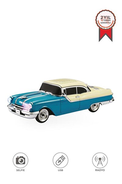 Torima Bluetooth Hoparlör Retro Klasik Araba Tasarımlı 10W FM USB Selfie Spea...