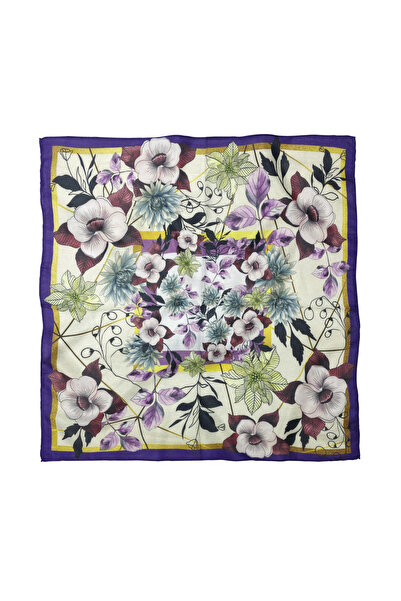 Sultan İpek وشاح/باندانا من القطن والبوليستر بنقشة الزهور مقاس 60x60 سم
