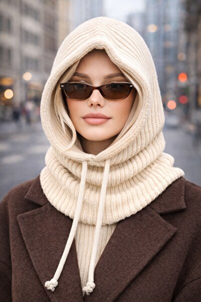 Jack Ferrero Krem Triko Örgü Balaclava Bere Şapka