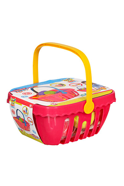SHOP AND JOY Oyuncak Meyve Sepeti Seti - 12 Parça Eğitici Alışveriş Seti