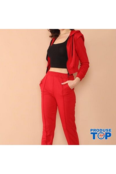 Produse.Top Casual Sports Tracksuit for Women Red