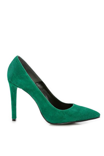 The 5th Element Grass Green Natural Leather Stiletto Shoes