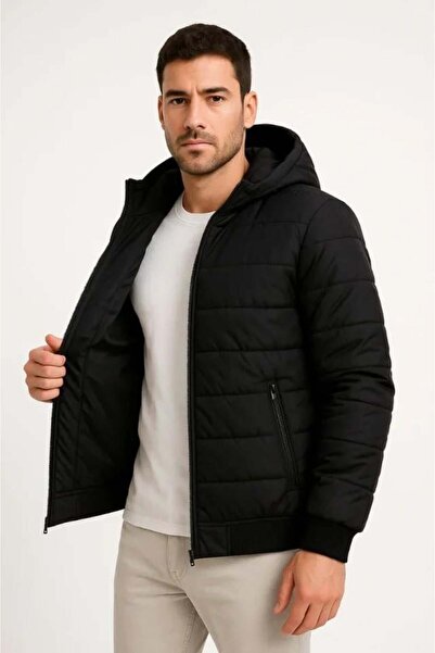 Aymood Men's Puffer Jacket with Hooded Zippers, Water Repellent, Quilted Lini...