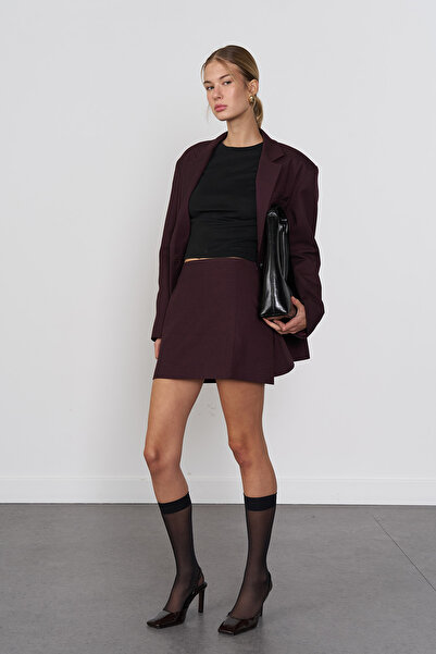 Beyyoglu Yırtmaç Detaylı Mini Etek