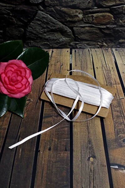 Mapi Beyaz Saten Etiket Bağlama Kurdalesi ( 3 Milim )