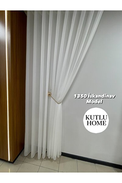 KUTLU HOME İskandinav Model 1/3 Sık , Düz Pile Tül Perde