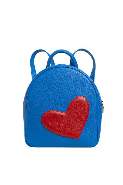 LAURA OLARU ADDA Blue Backpack With Heart