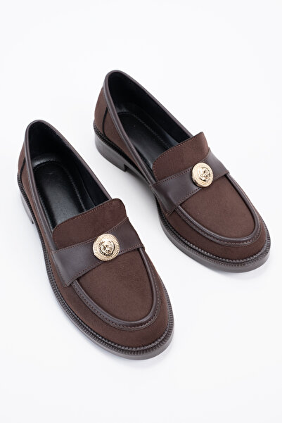 MARSEDO Women's Loafer Moccasin Casual Gold Accessory Detailed Casual Shoes M...