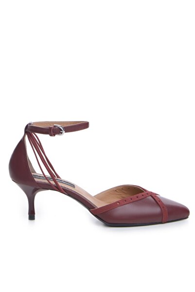 The 5th Element Rihanna burgundy genuine leather stiletto shoes