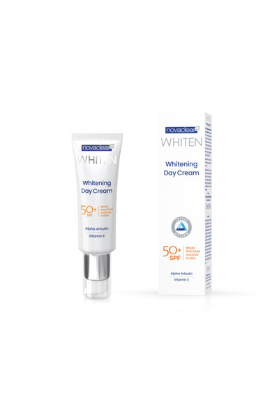 Novaclear كريم نهاري لتفتيح البشرة مع عامل حماية من الشمس SPF50+، 50 مل، أبيض