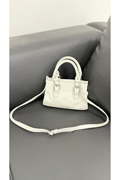 Elvan Güven Beyaz Kadın Mini El ve Omuz Çantası – Çapraz Askılı Şık Günlük Çanta