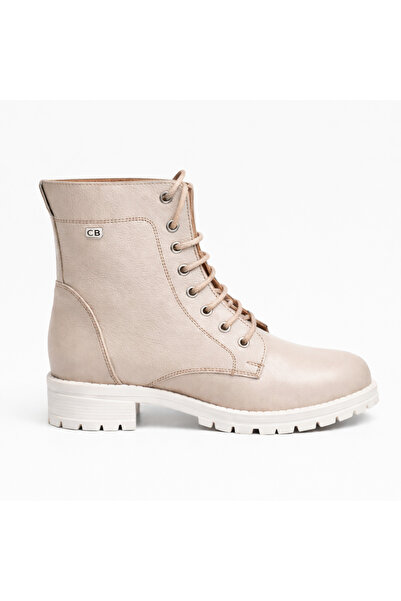 Castle Black Lotus Genuine Leather Beige Women's Boots