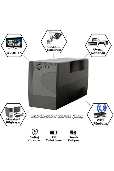 VOREX UPSET Microactive 850VA UPS | 510W | 1×9Ah | Line Interactive | AVR | 2...
