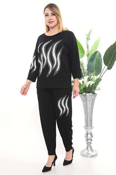 JERFİ Women's Plus Size Double Modal Set