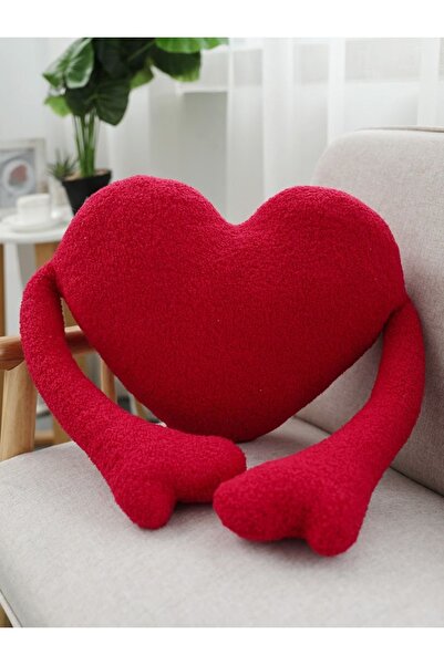 Yastıkland KIRMIZI SARILAN KALP YASTIK TASARIM