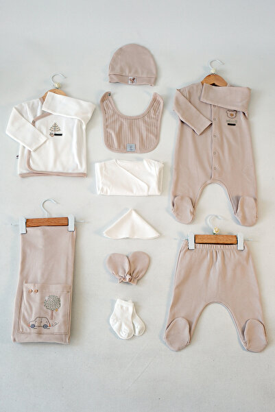 Caramell %100 COTON PAMUKLU YENİDOĞAN ERKEK BEBEK 10 PARÇA HASTANE ÇIKIŞ SETİ...