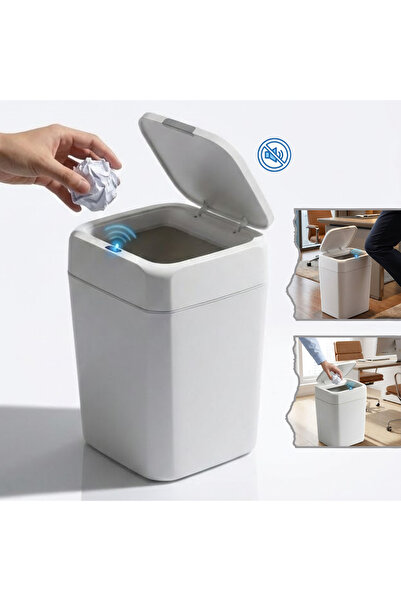 Salestore.ro 12L Automatic Trash Can, Infrared Sensor, Silent Anti-Odor Lid, ...