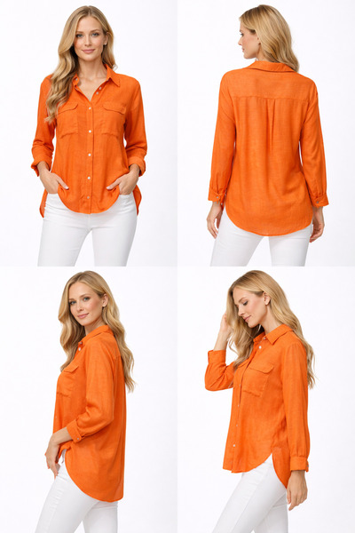 NAR ÇİÇEĞİ GİYİM Cepli Oversize Gömlek