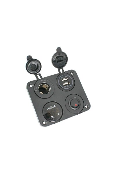 Mellifera 12-24V Açma-Kapama Anahtarı USB Portları ile LED Voltmetre Araba Te...