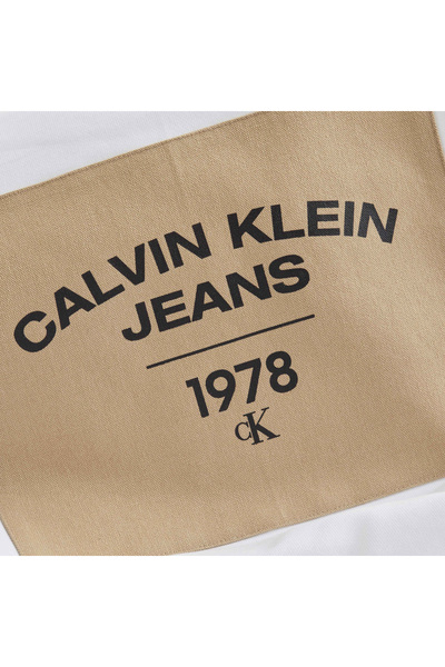 Calvin Klein Canvas Curve Graphic Beyaz Erkek Sweatshirt