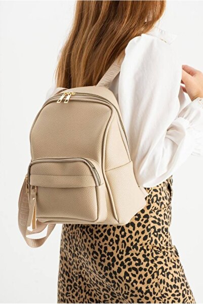 eflanmoda Multi-Compartment Soft Leather Women's Backpack