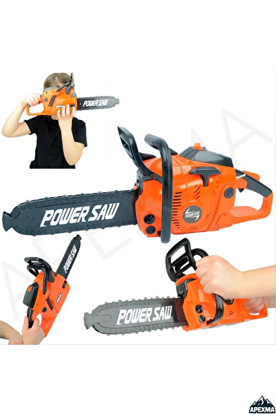 Apexma Oyuncak Elektrikli Testere Pilli Sesli Ağaç Kesme Motorlu Testeresi