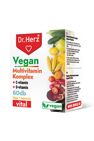 Dr Herz Vegan multivitamin capsules + vitamin C + vitamin D 60 pcs
