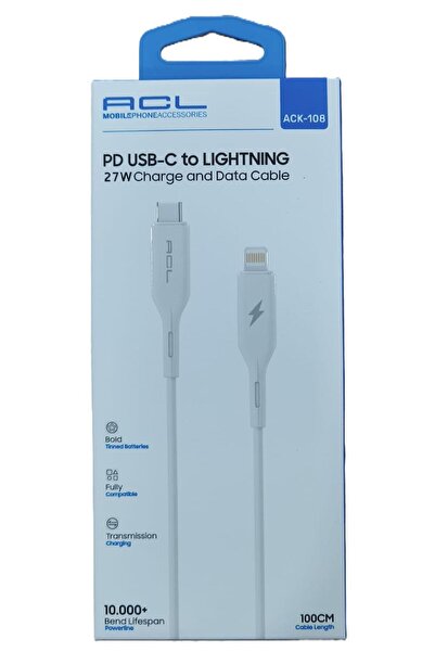 toysclub كابل ACK-108 PD بقوة 27 واط من USB-C إلى LIGHTNING
