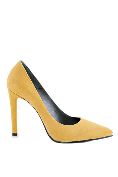 The 5th Element Genuine leather stiletto shoes Yellow Velvet