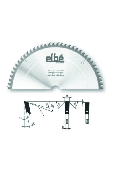 ELBE Λεπίδα κυκλικού πριονιού CMS κοφτερή ευθεία τραπεζοειδής 250x3.2/2.2x30 Z60