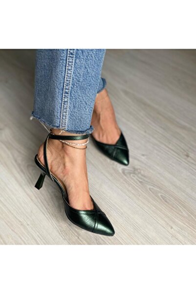 The 5th Element Pantofi stiletto piele naturala Verde Vivian