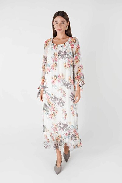 Ranasubaşı Elegant Flower Garden: Chiffon Patterned Dress