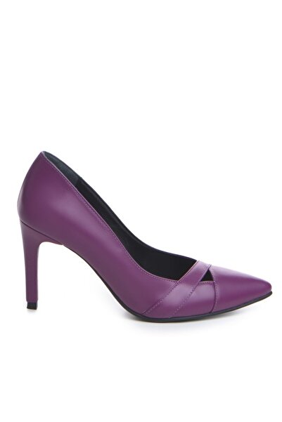 The 5th Element Stiletto Shoes Natural Leather Purple Pin-Up