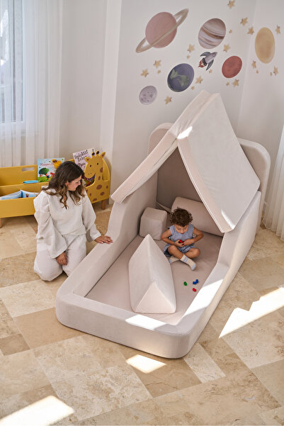 GOOD NİGHT Funbed Katlanır Çocuk Yatağı ve Oyun Alanı | Tamamen Sünger | Tek ...