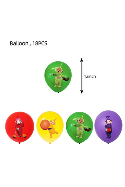 Miniso ١٨ قطعة من بالونات تليتابيز لتزيين حفلات أعياد ميلاد الأطفال، أدوات ما...